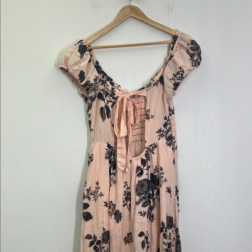 Free People - NWT Forget ME Not Short Sleeve Floral Tie Back Maxi Dress Large